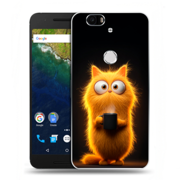 Силиконовый чехол на Google Huawei Nexus 6P с принтом Смешной кот Силиконовый чехол на Google Huawei Nexus 6P с принтом Смешной кот