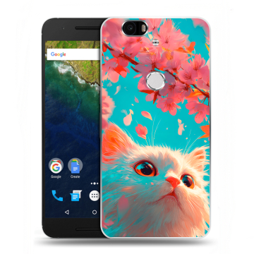 Силиконовый чехол на Google Huawei Nexus 6P с принтом Красивый кот Силиконовый чехол на Google Huawei Nexus 6P с принтом Красивый кот
