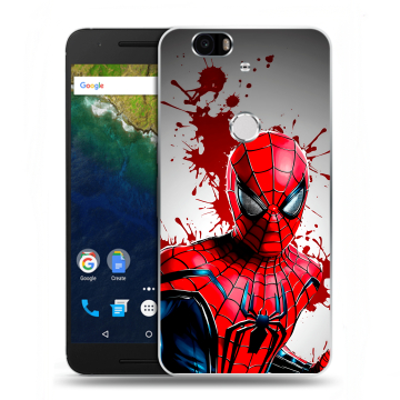 Силиконовый чехол на Google Huawei Nexus 6P с принтом Spiderman Человек паук