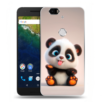 Силиконовый чехол на Google Huawei Nexus 6P с принтом милая панда Силиконовый чехол на Google Huawei Nexus 6P с принтом милая панда