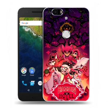 Силиконовый чехол на Google Huawei Nexus 6P с принтом Hazbin Hotel Отель Хазбин