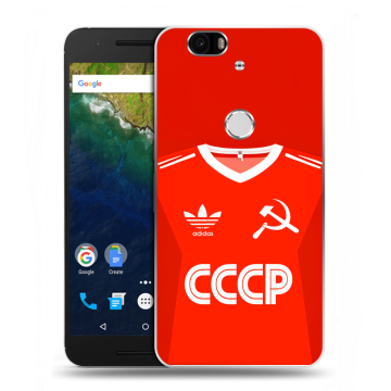 Силиконовый чехол на Google Huawei Nexus 6P с принтом Флаг Герб СССР Силиконовый чехол на Google Huawei Nexus 6P с принтом Флаг Герб СССР