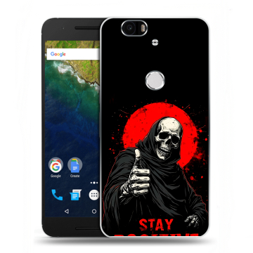 Силиконовый чехол на Google Huawei Nexus 6P с принтом смешной скелет Силиконовый чехол на Google Huawei Nexus 6P с принтом смешной скелет
