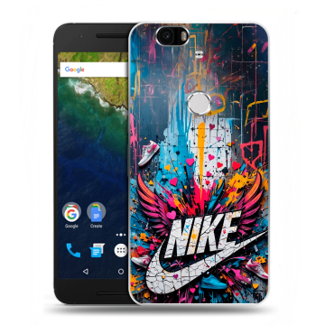Силиконовый чехол на Google Huawei Nexus 6P с принтом Nike Найк Силиконовый чехол на Google Huawei Nexus 6P с принтом Nike Найк