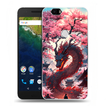 Силиконовый чехол на Google Huawei Nexus 6P с принтом Дракон Японский Силиконовый чехол на Google Huawei Nexus 6P с принтом Дракон Японский