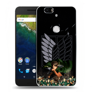 Силиконовый чехол на Google Huawei Nexus 6P с принтом Атака титанов