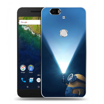 Силиконовый чехол на Google Huawei Nexus 6P с принтом Миньоны
