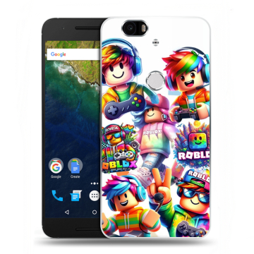 Силиконовый чехол на Google Huawei Nexus 6P с принтом Roblox Роблокс