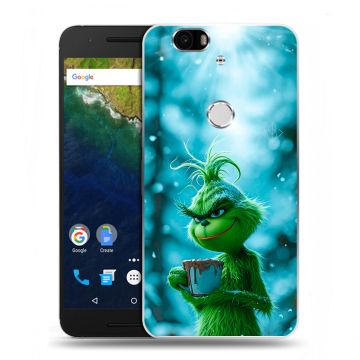 Силиконовый чехол на Google Huawei Nexus 6P с принтом Новый год гринч Силиконовый чехол на Google Huawei Nexus 6P с принтом Новый год гринч