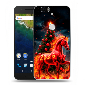 Силиконовый чехол на Google Huawei Nexus 6P с принтом Новый год Силиконовый чехол на Google Huawei Nexus 6P с принтом Новый год