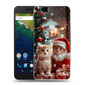 Силиконовый чехол на Google Huawei Nexus 6P с принтом Новый год Силиконовый чехол на Google Huawei Nexus 6P с принтом Новый год