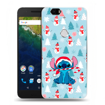 Силиконовый чехол на Google Huawei Nexus 6P с принтом Стич Новый год Силиконовый чехол на Google Huawei Nexus 6P с принтом Стич Новый год