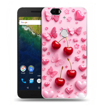 Силиконовый чехол на Google Huawei Nexus 6P с принтом для девочек