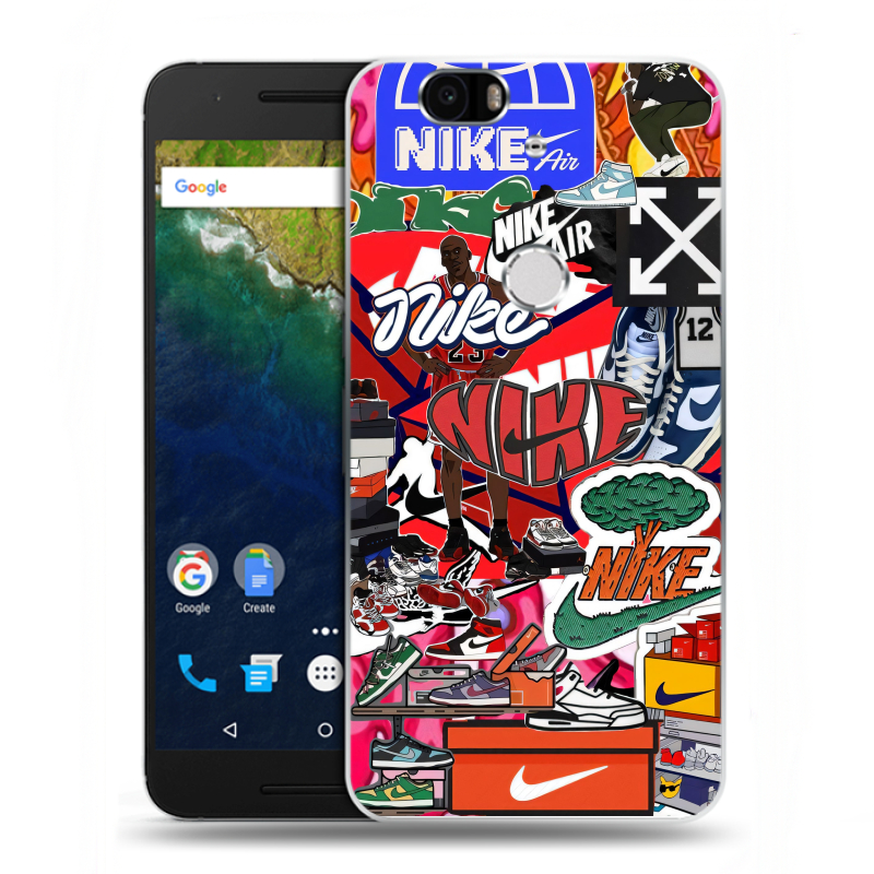 Силиконовый чехол на Google Huawei Nexus 6P с принтом Найк Nike яркий Силиконовый чехол на Google Huawei Nexus 6P с принтом Найк Nike яркий