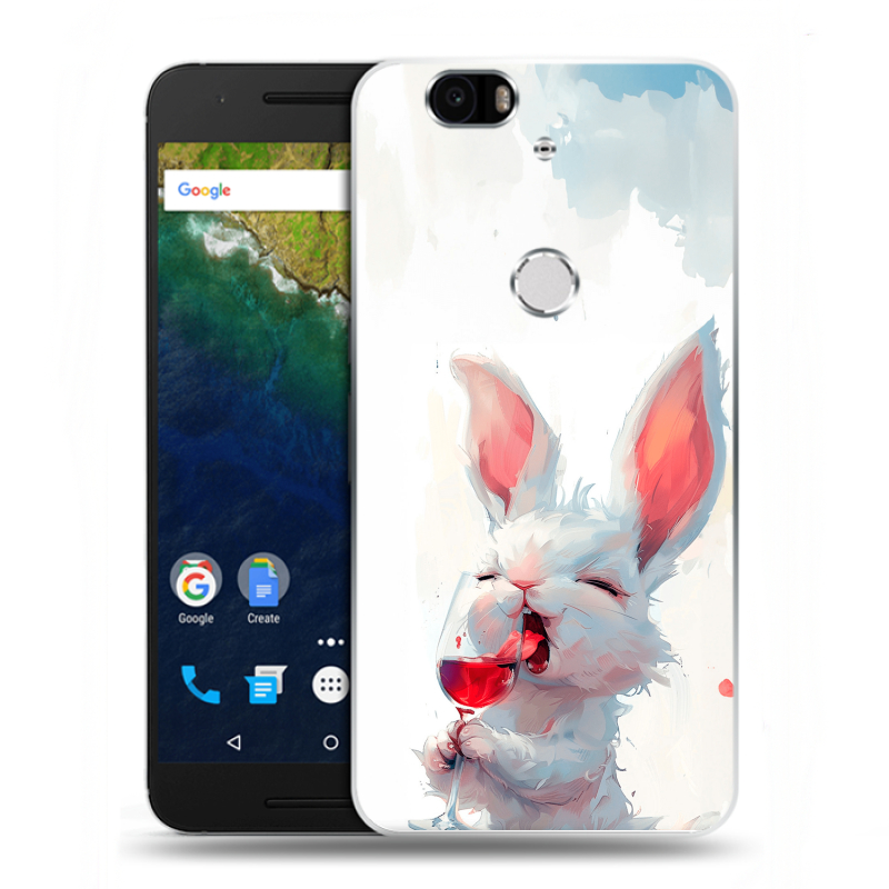 Силиконовый чехол на Google Huawei Nexus 6P с принтом кролик зайчик Силиконовый чехол на Google Huawei Nexus 6P с принтом кролик зайчик