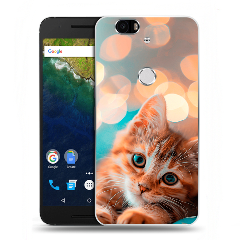 Силиконовый чехол на Google Huawei Nexus 6P с принтом котик Силиконовый чехол на Google Huawei Nexus 6P с принтом котик
