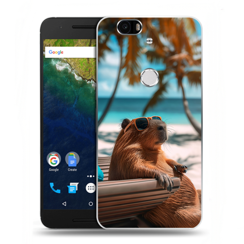 Силиконовый чехол на Google Huawei Nexus 6P с принтом Капибара Силиконовый чехол на Google Huawei Nexus 6P с принтом Капибара