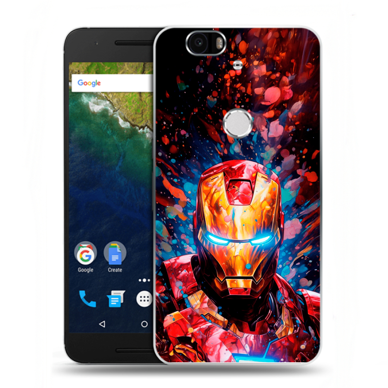 Силиконовый чехол на Google Huawei Nexus 6P с принтом Железный человек Ironman Силиконовый чехол на Google Huawei Nexus 6P с принтом Железный человек Ironman