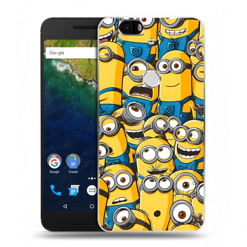 Силиконовый чехол на Google Huawei Nexus 6P с принтом Миньоны Силиконовый чехол на Google Huawei Nexus 6P с принтом Миньоны