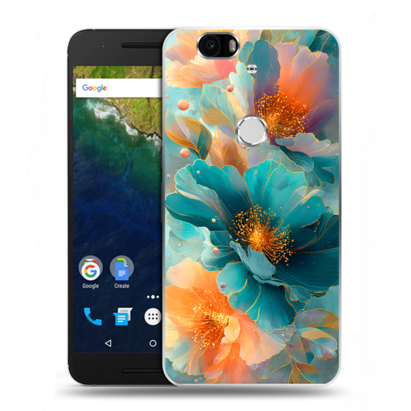 Силиконовый чехол на Google Huawei Nexus 6P с принтом Цветы Силиконовый чехол на Google Huawei Nexus 6P с принтом Цветы