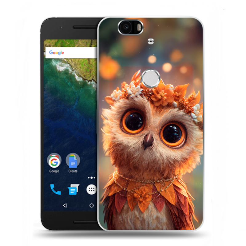 Силиконовый чехол на Google Huawei Nexus 6P с принтом Милая сова Силиконовый чехол на Google Huawei Nexus 6P с принтом Милая сова