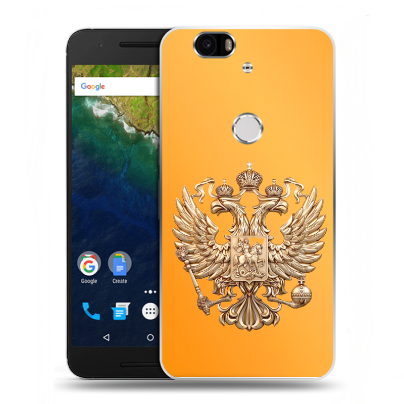 Силиконовый чехол на Google Huawei Nexus 6P с принтом Герб Флаг России Силиконовый чехол на Google Huawei Nexus 6P с принтом Герб Флаг России