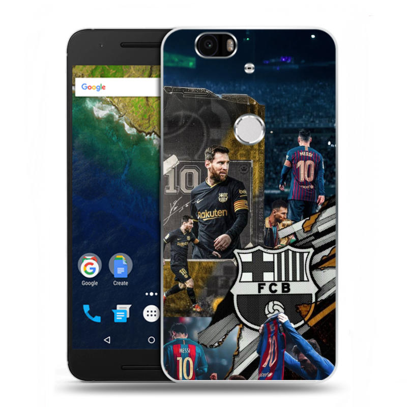 Силиконовый чехол на Google Huawei Nexus 6P с принтом Messi Barcelona Силиконовый чехол на Google Huawei Nexus 6P с принтом Messi Barcelona