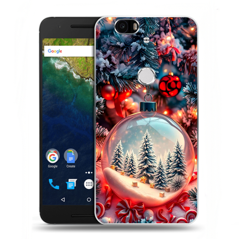Силиконовый чехол на Google Huawei Nexus 6P с принтом Новый год Силиконовый чехол на Google Huawei Nexus 6P с принтом Новый год
