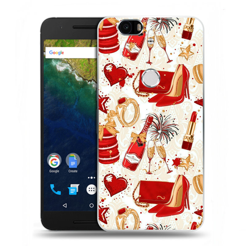 Силиконовый чехол на Google Huawei Nexus 6P с принтом Новый год Силиконовый чехол на Google Huawei Nexus 6P с принтом Новый год