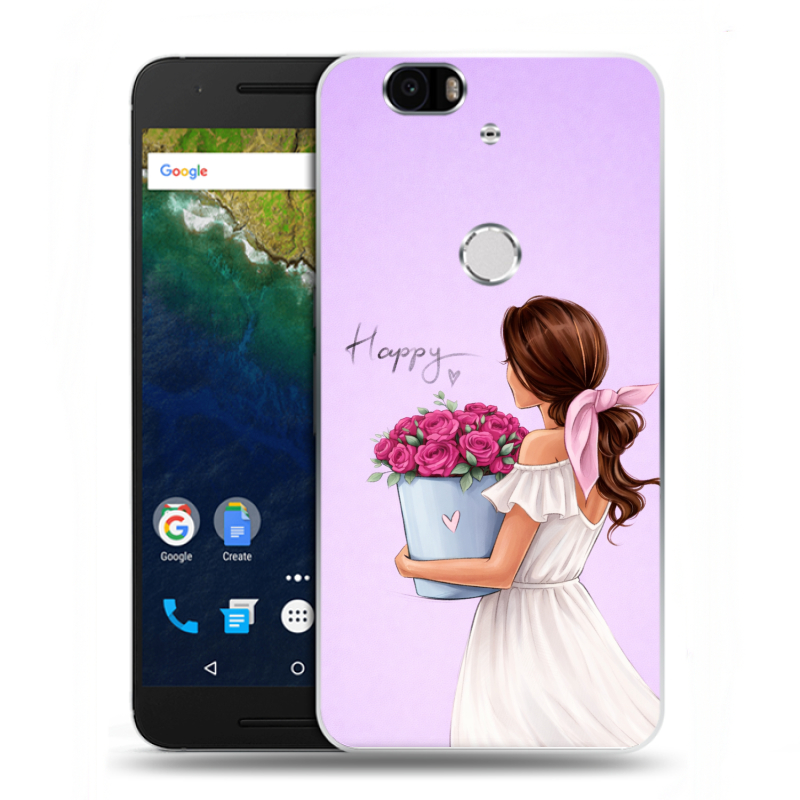 Силиконовый чехол на Google Huawei Nexus 6P с принтом женский Силиконовый чехол на Google Huawei Nexus 6P с принтом женский