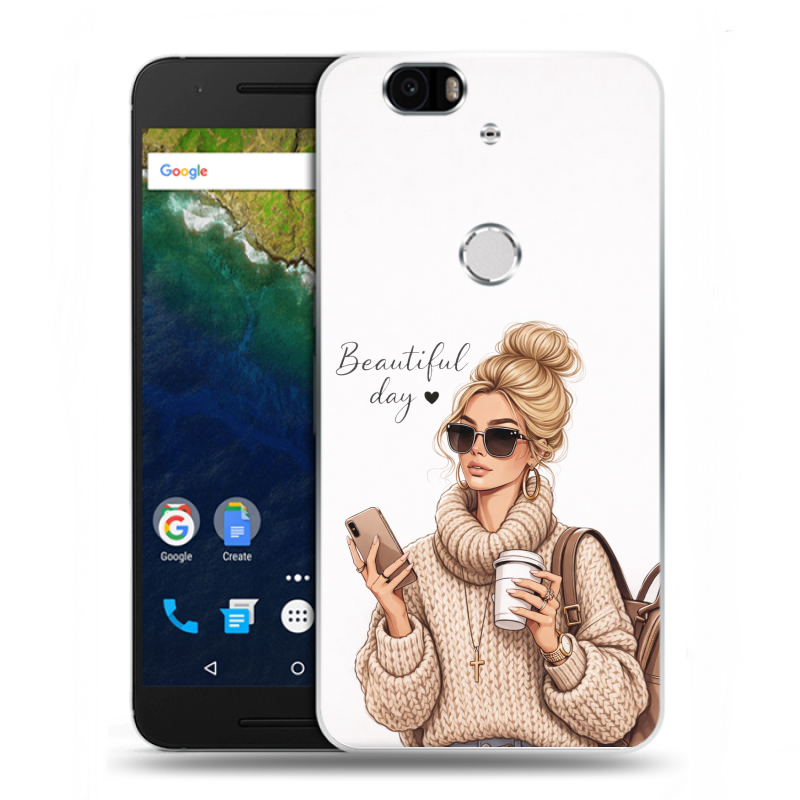 Силиконовый чехол на Google Huawei Nexus 6P с принтом женский Силиконовый чехол на Google Huawei Nexus 6P с принтом женский