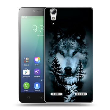 Силиконовый чехол на Lenovo A6010 с принтом Лесной волк