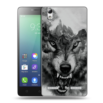 Силиконовый чехол на Lenovo A6010 с принтом Волк