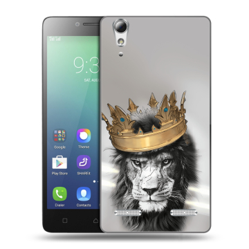 Силиконовый чехол на Lenovo A6010 с принтом Лев с короной