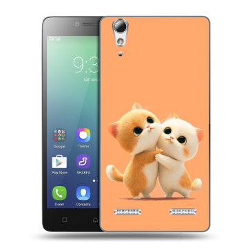 Силиконовый чехол на Lenovo A6010 с принтом Милые котики