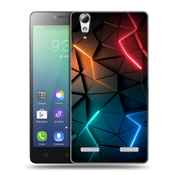 Силиконовый чехол на Lenovo A6010 с принтом Абстракция неон