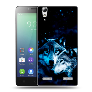 Силиконовый чехол на Lenovo A6010 с принтом Волки