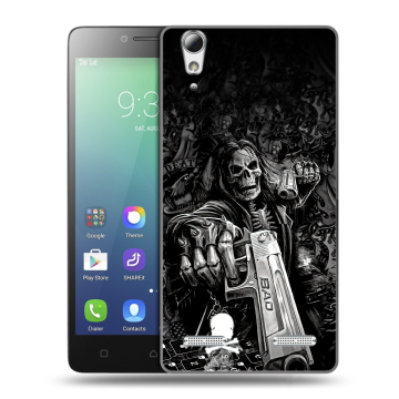 Силиконовый чехол на Lenovo A6010 с принтом Скелет