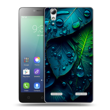 Силиконовый чехол на Lenovo A6010 с принтом Листья