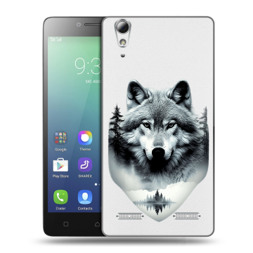 Силиконовый чехол на Lenovo A6010 с принтом Волк в лесу Силиконовый чехол на Lenovo A6010 с принтом Волк в лесу