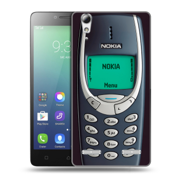 Силиконовый чехол на Lenovo A6010 с принтом Старый телефон