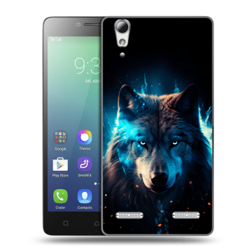 Силиконовый чехол на Lenovo A6010 с принтом Волк ночной