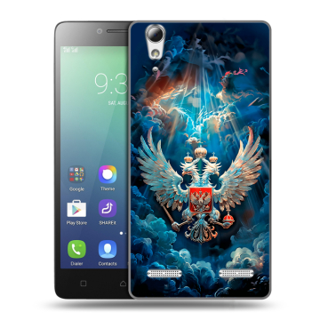 Силиконовый чехол на Lenovo A6010 с принтом Герб флаг России Силиконовый чехол на Lenovo A6010 с принтом Герб флаг России