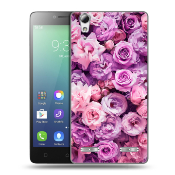 Силиконовый чехол на Lenovo A6010 с принтом лавандовые розы Силиконовый чехол на Lenovo A6010 с принтом лавандовые розы