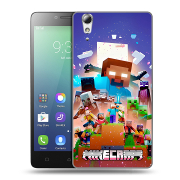 Силиконовый чехол на Lenovo A6010 с принтом Майнкрафт Minecraft