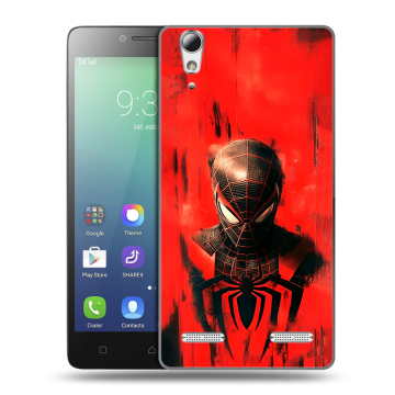 Силиконовый чехол на Lenovo A6010 с принтом человек паук spiderman Силиконовый чехол на Lenovo A6010 с принтом человек паук spiderman