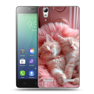 Силиконовый чехол на Lenovo A6010 с принтом котята котики