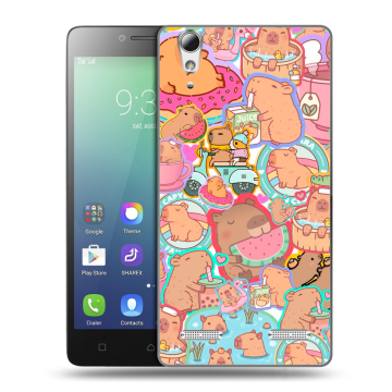 Силиконовый чехол на Lenovo A6010 с принтом капибары Силиконовый чехол на Lenovo A6010 с принтом капибары