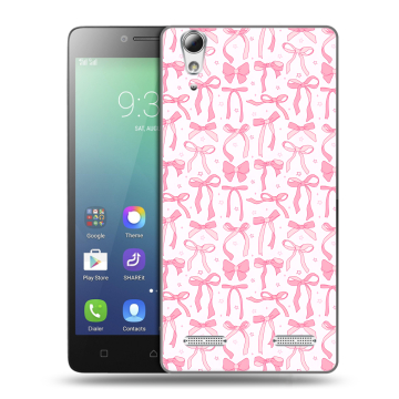 Силиконовый чехол на Lenovo A6010 с принтом Розовые бантики Силиконовый чехол на Lenovo A6010 с принтом Розовые бантики