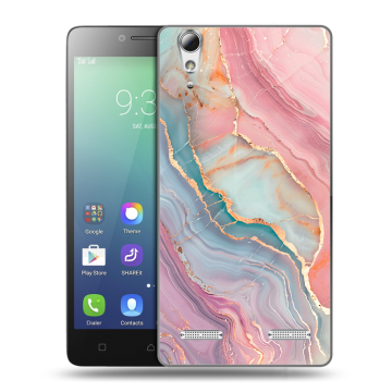 Силиконовый чехол на Lenovo A6010 с принтом розовый мрамор Силиконовый чехол на Lenovo A6010 с принтом розовый мрамор